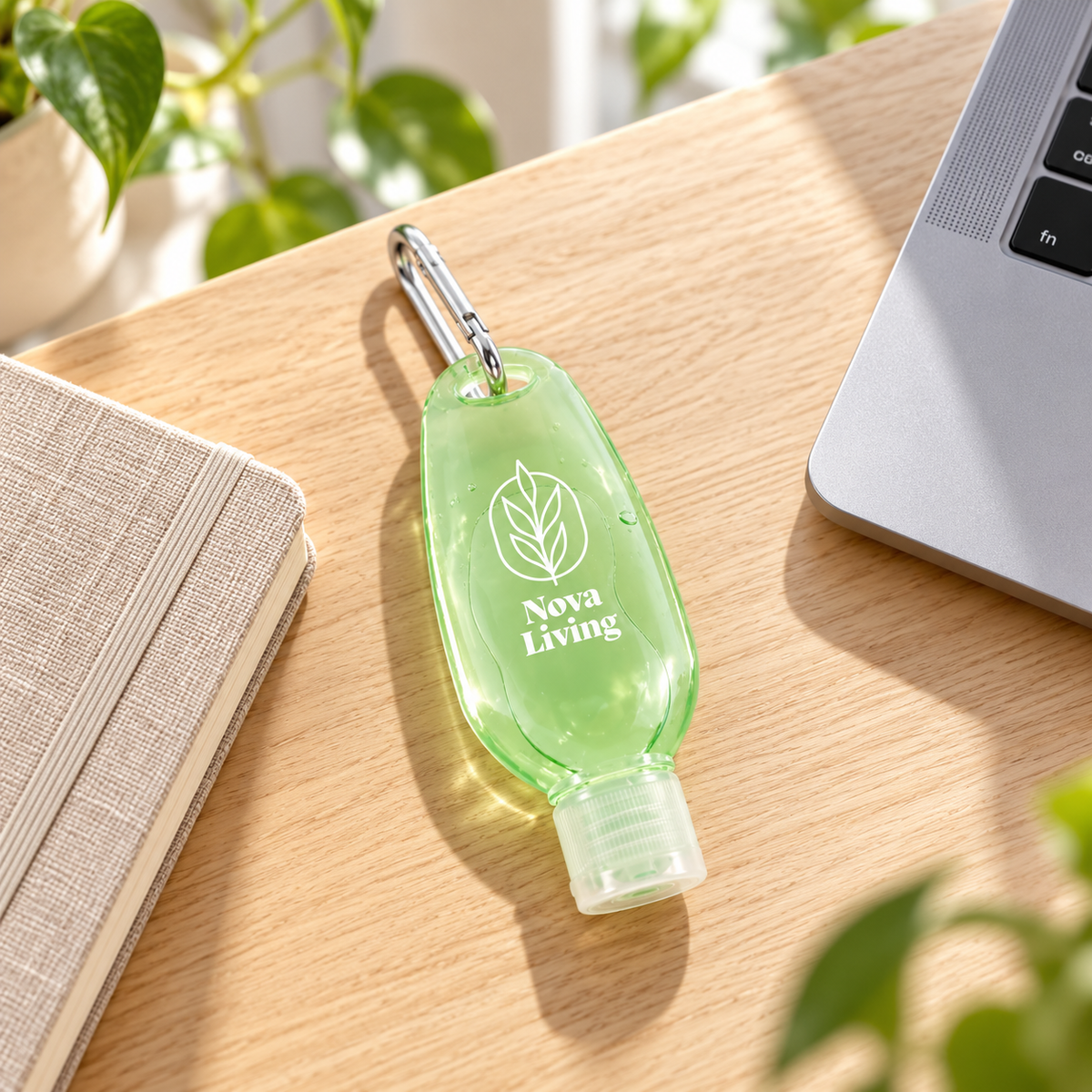 Aloe vera gel 50 ml med karbinhake – Påfyllningsbar flaska