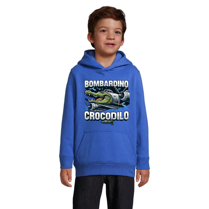 Bombardino Crocodilo barnhoodie – välj bland 6 färger