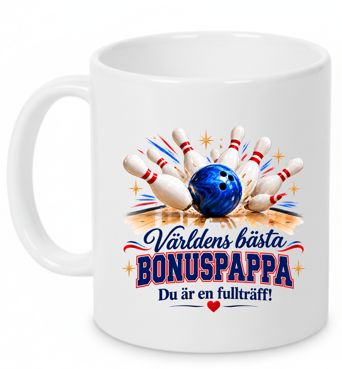 Mugg Världens bästa bonuspappa – Bowling, du är en fullträff! 325ml