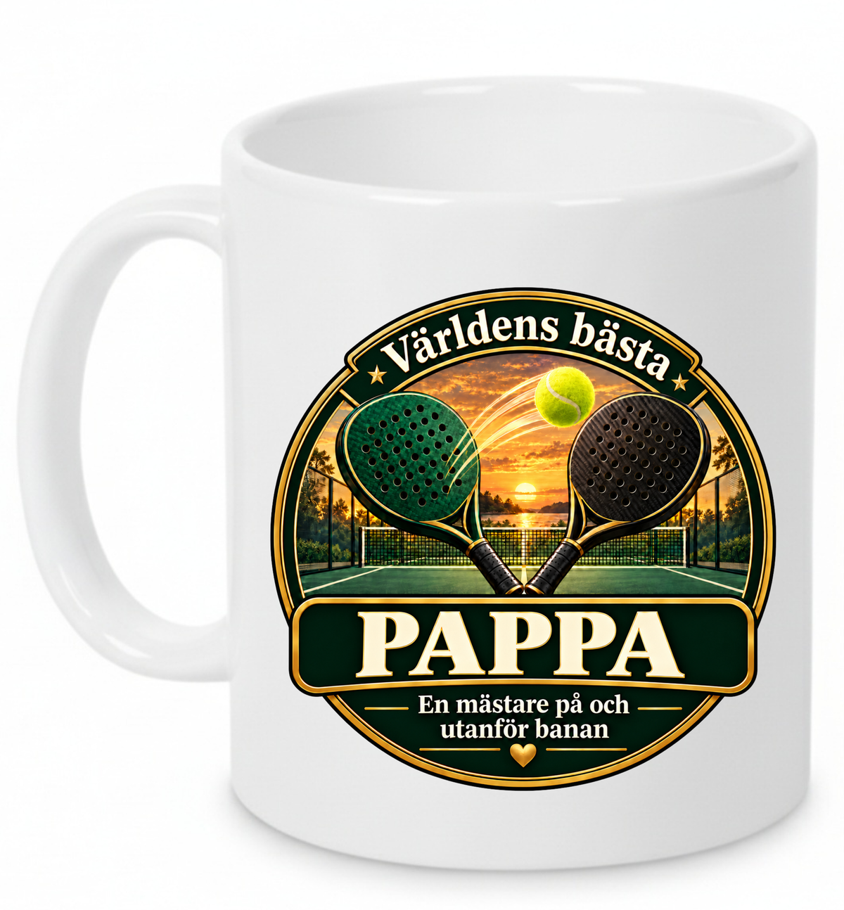 Mugg Världens bästa pappa – Padelmotiv 325ml