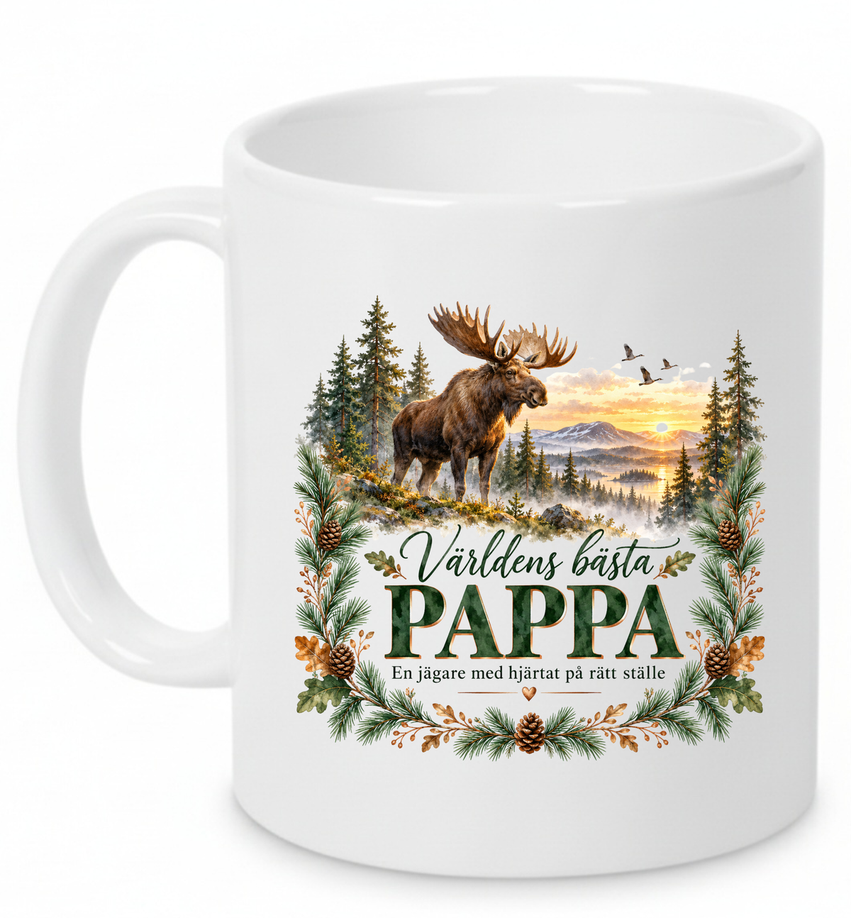 Mugg Världens bästa pappa – Jaktmotiv med älg