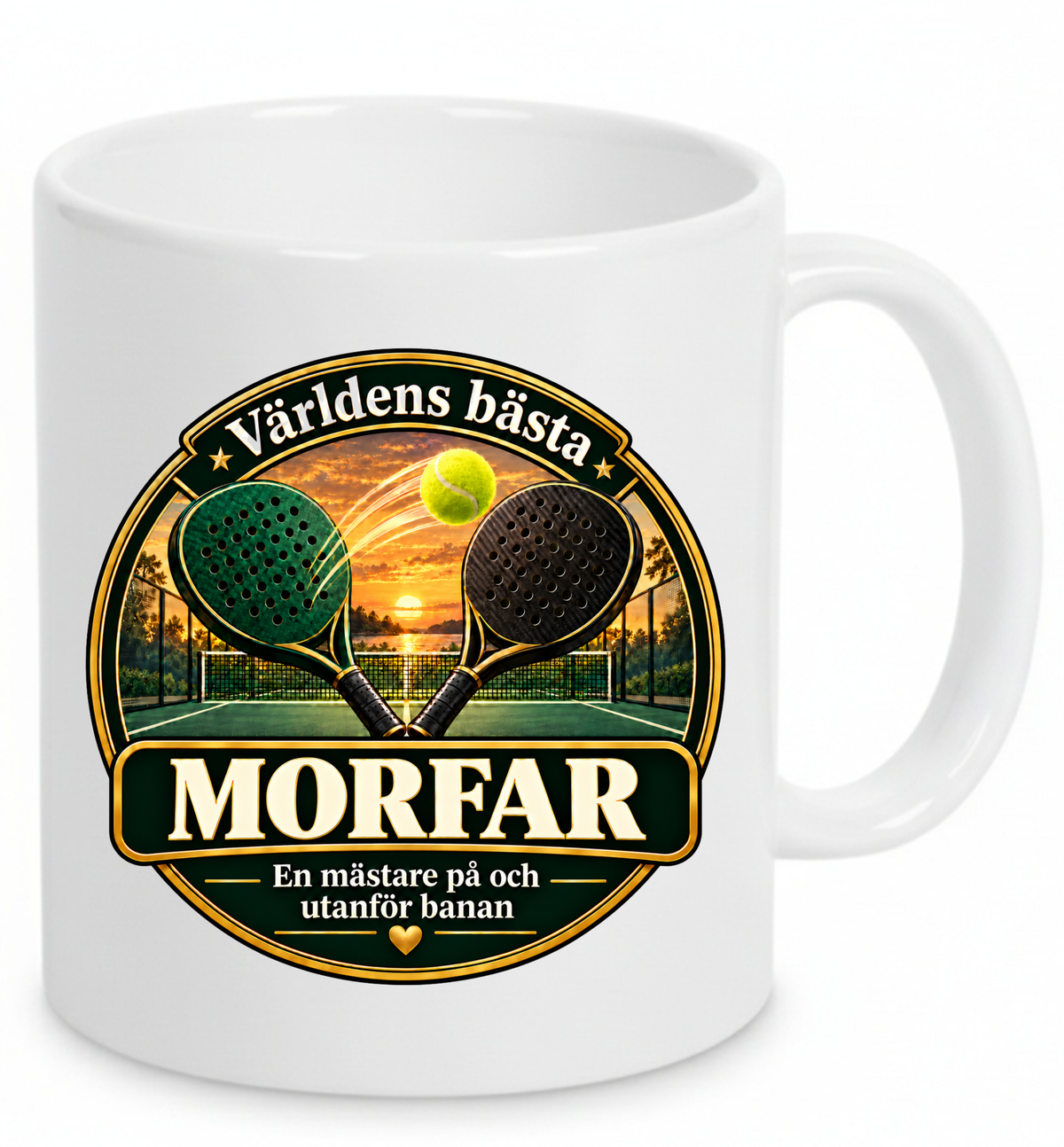 Mugg Världens bästa morfar – Padelmotiv 325ml