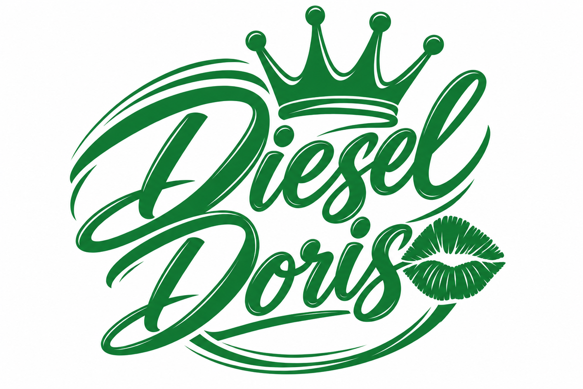 Diesel Doris – utskuren dekal med krona och pussmun