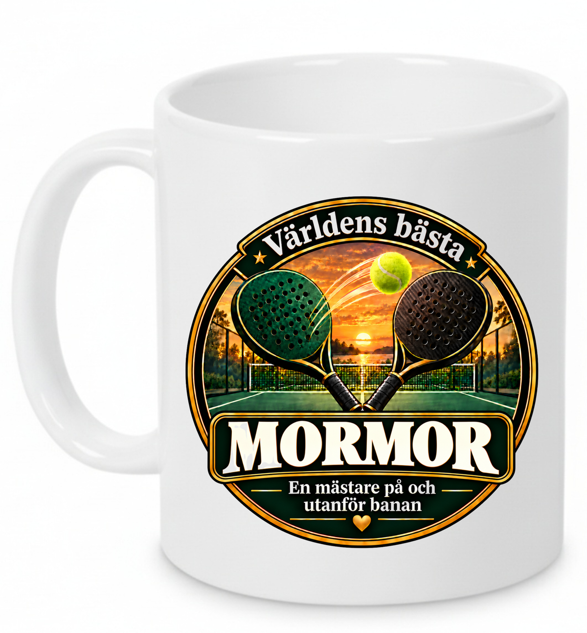 Mugg Världens bästa mormor – Padelmotiv 325ml