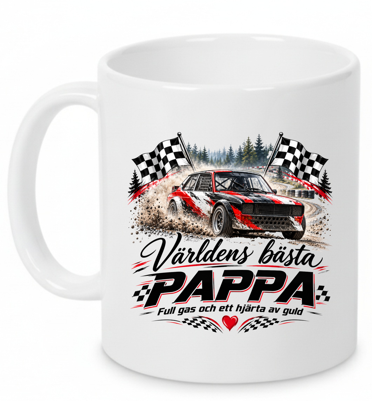 Mugg Världens bästa pappa – Full gas och ett hjärta av guld
