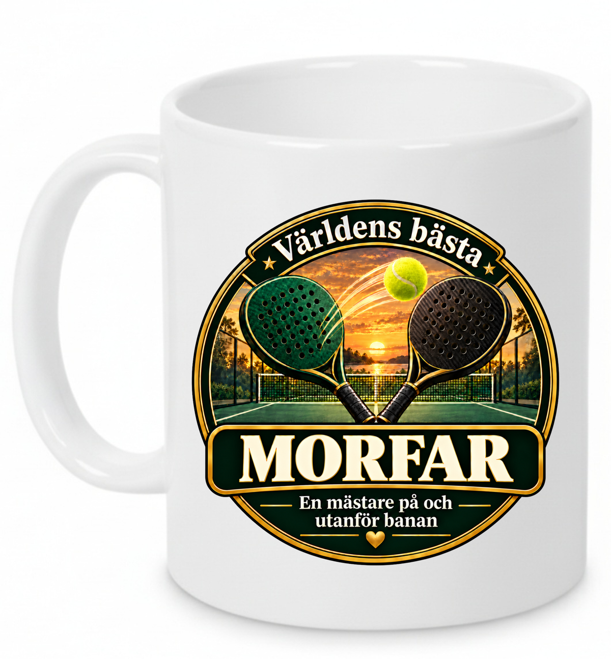 Mugg Världens bästa morfar – Padelmotiv 325ml