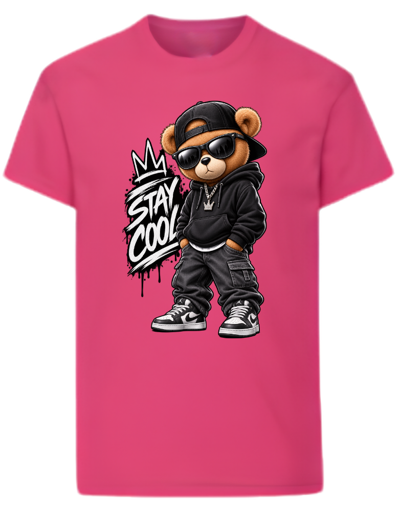 Stay Cool Barn T-shirt – cool björn med streetwear-stil