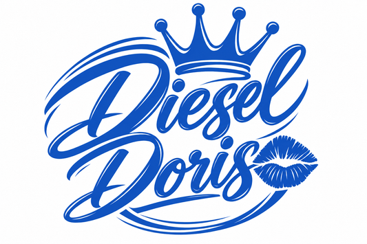 Diesel Doris – utskuren dekal med krona och pussmun