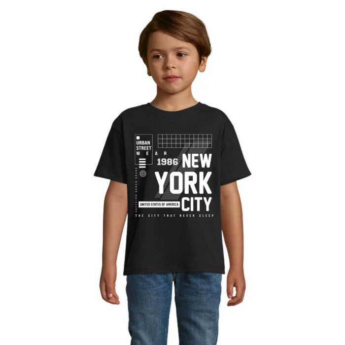 New York City 1986 T-shirt barn – grafiskt streetwear-tryck