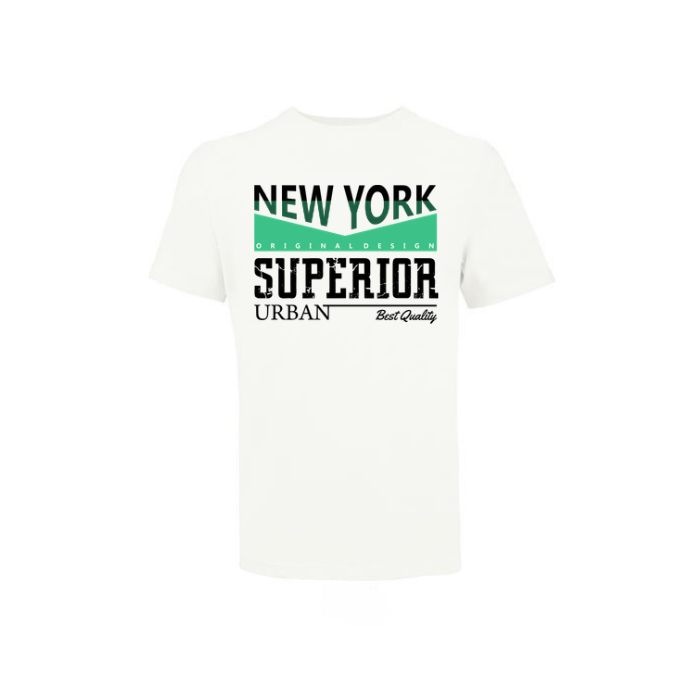 New York Superior T-shirt – svart och grönt texttryck