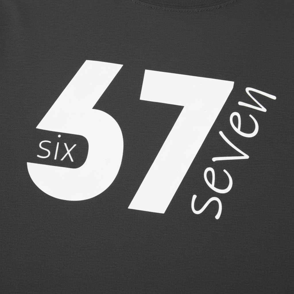 67 Seven T-shirt närbild
