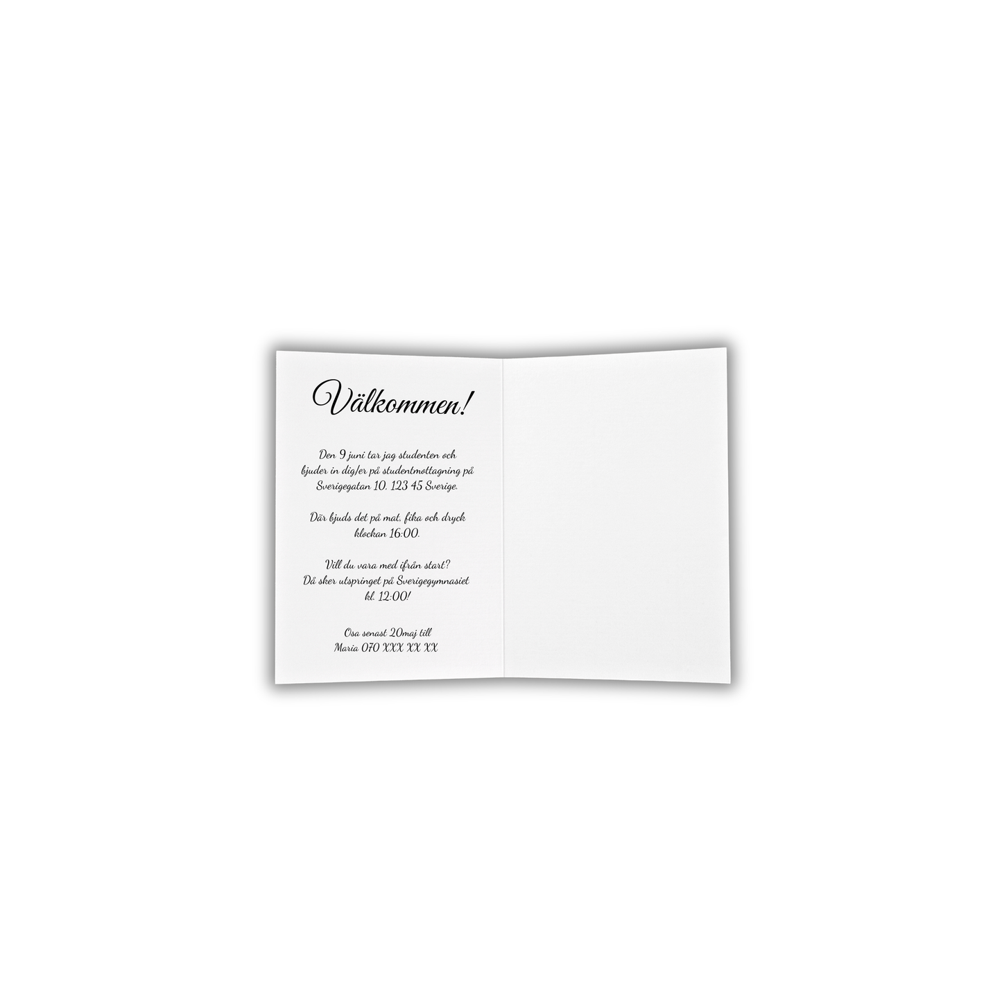 Graduation Card Champagne Folded - Design using a pre-made template