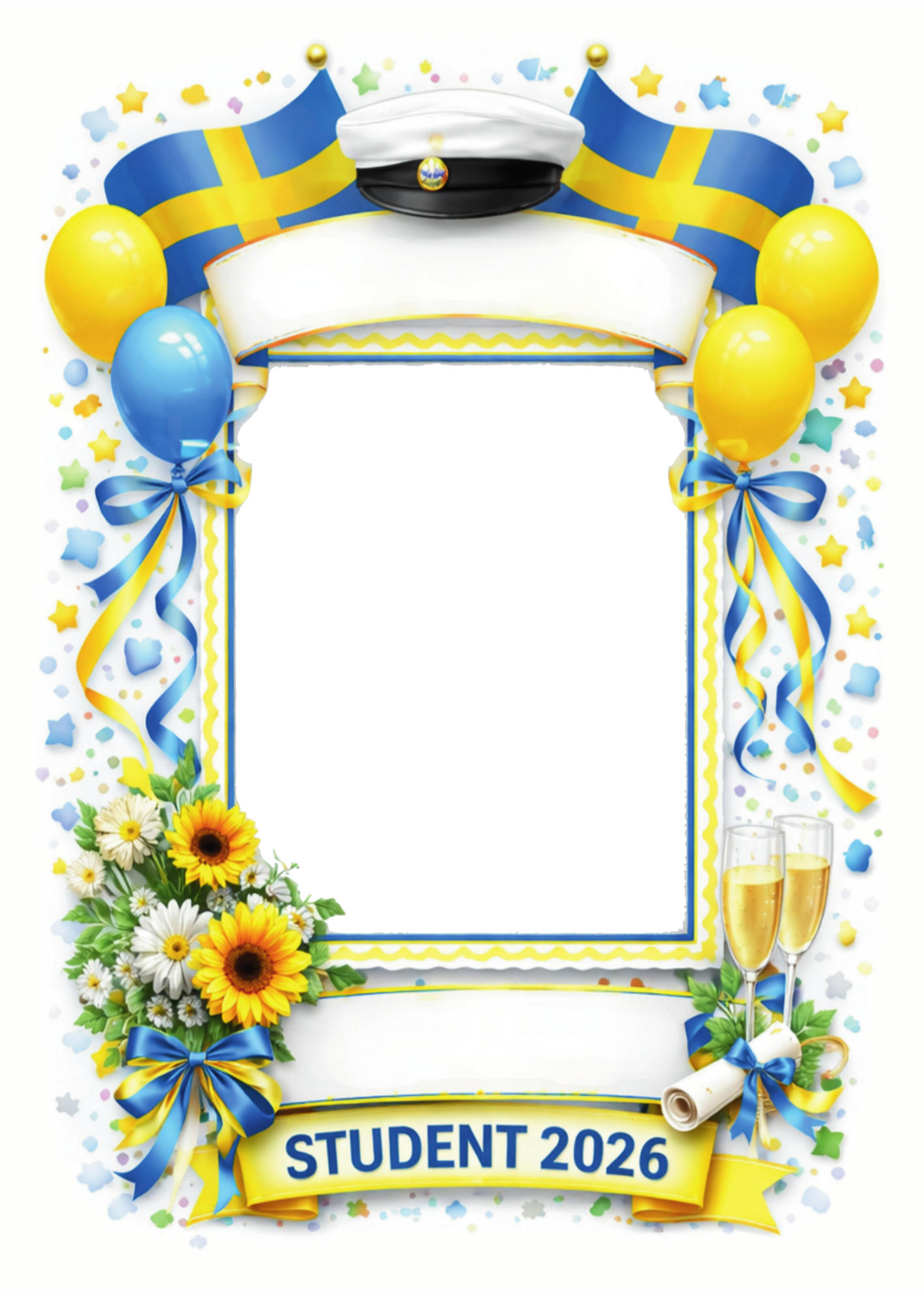 Studentskylt 50x70cm - Pinne & regnpåse ingår - börjar tillverkas v.10