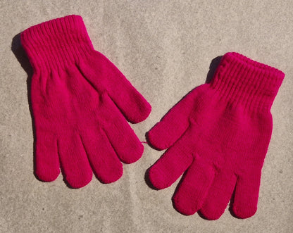 Rosa fingervantar 3-pack för barn med namntryck