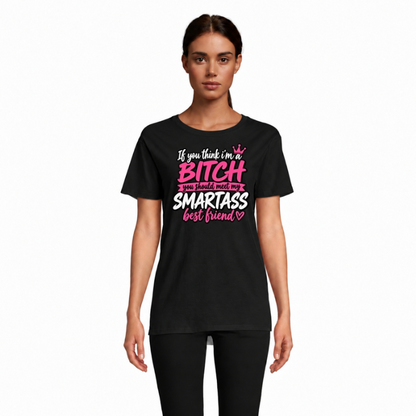 T-shirt med roligt tryck – Smartass Best Friend