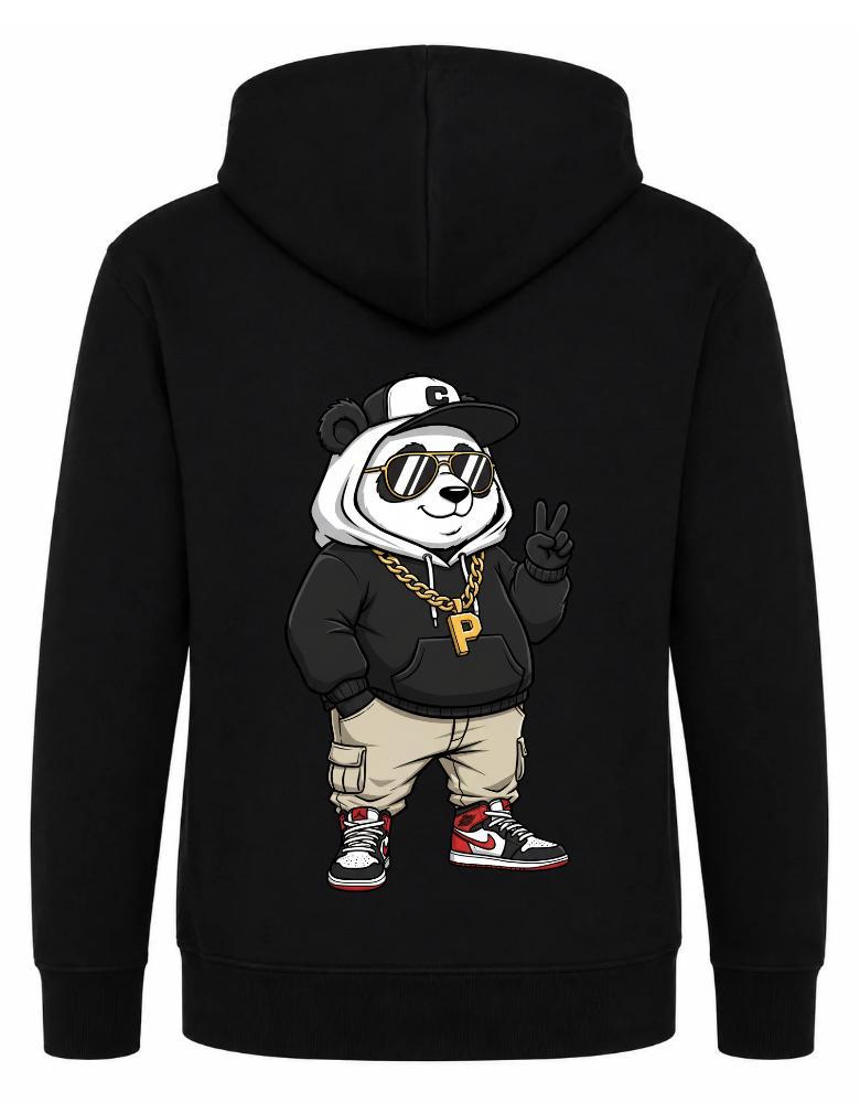 Barn Hoodie - Panda , tryck bak
