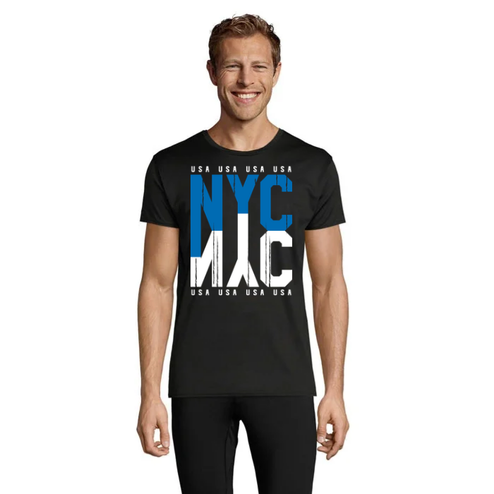NYC T-shirt – New York-tryck i blått och vitt