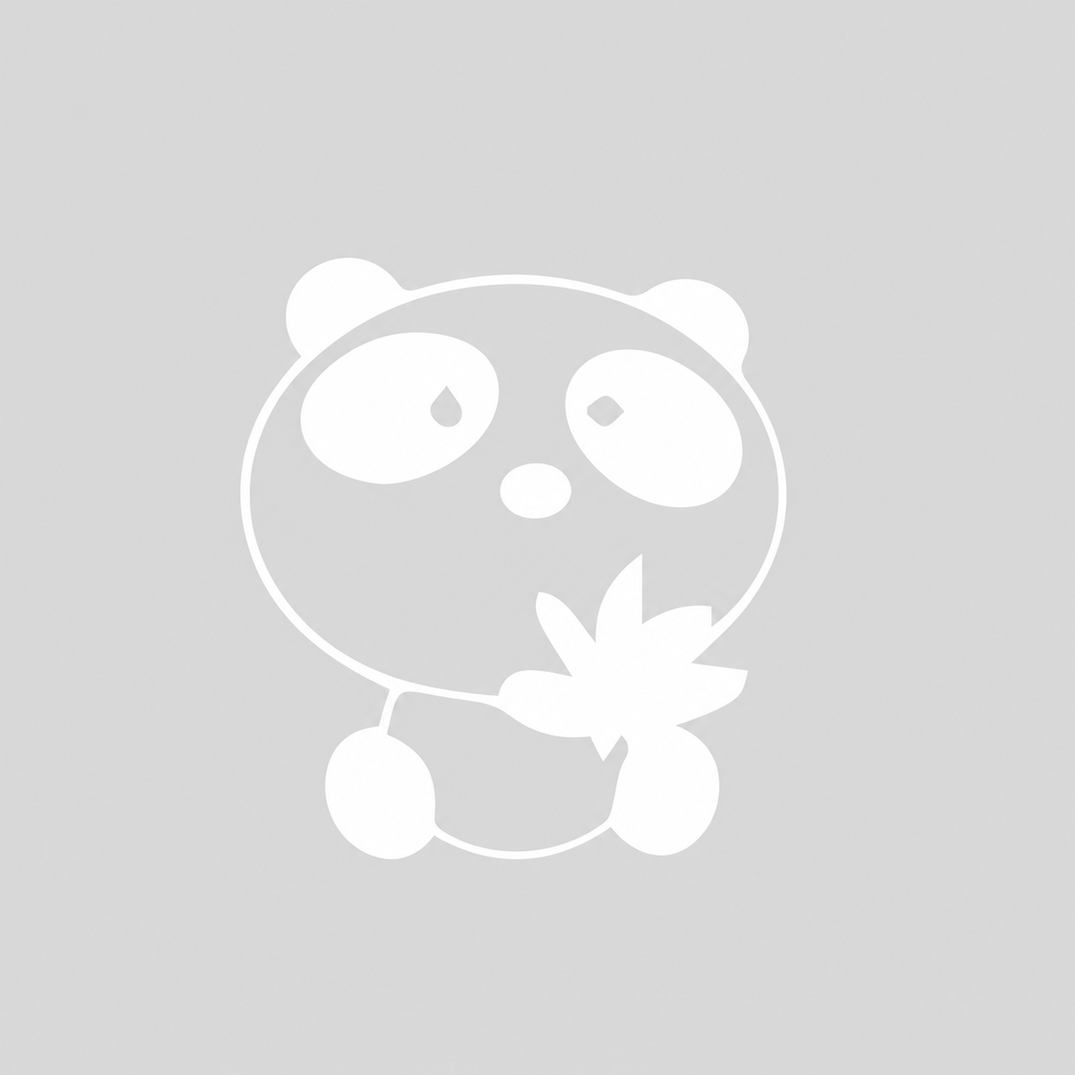 Panda med bambu – utskuren dekal i 9 färger
