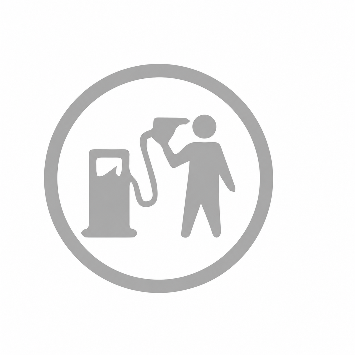 Tankande figur – rolig bildekal med bensinpump