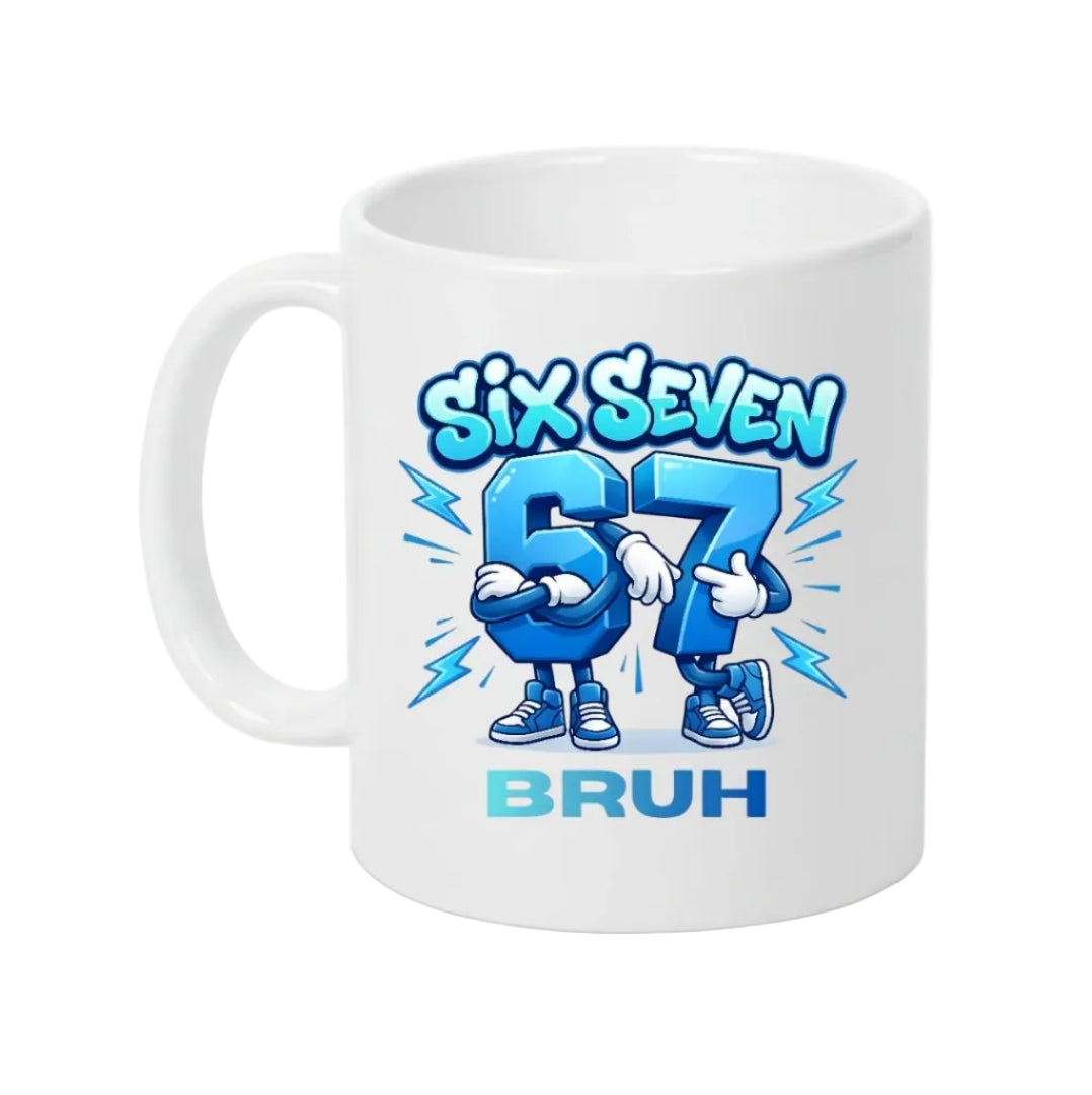Brainrot Mug 325ml - Six Seven Bruh