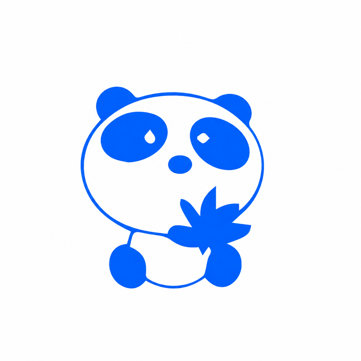 Panda med bambu – utskuren dekal i 9 färger