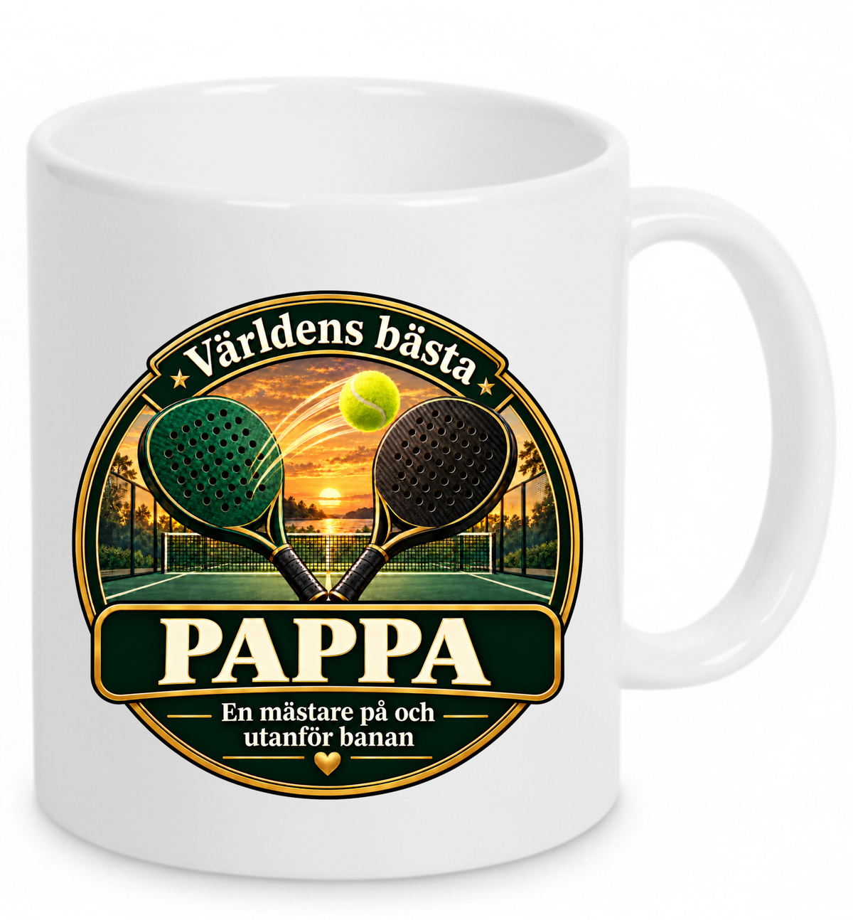 Mugg Världens bästa pappa – Padelmotiv 325ml
