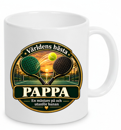 Mugg Världens bästa pappa – Padelmotiv 325ml