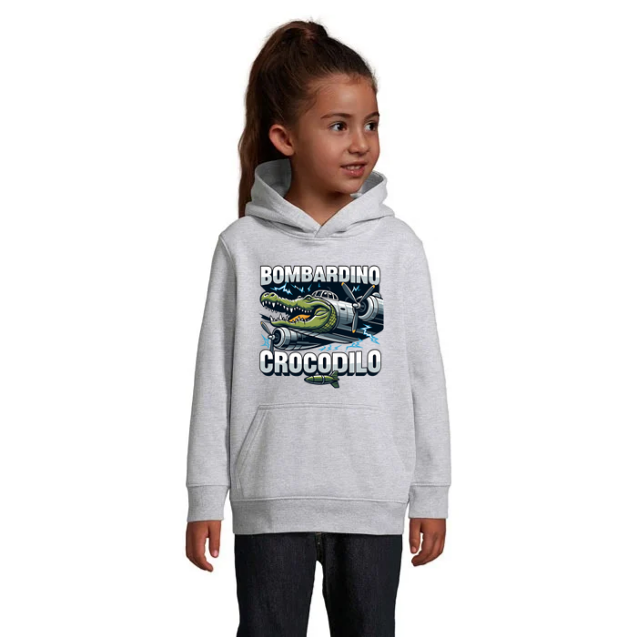 Bombardino Crocodilo barnhoodie – välj bland 6 färger