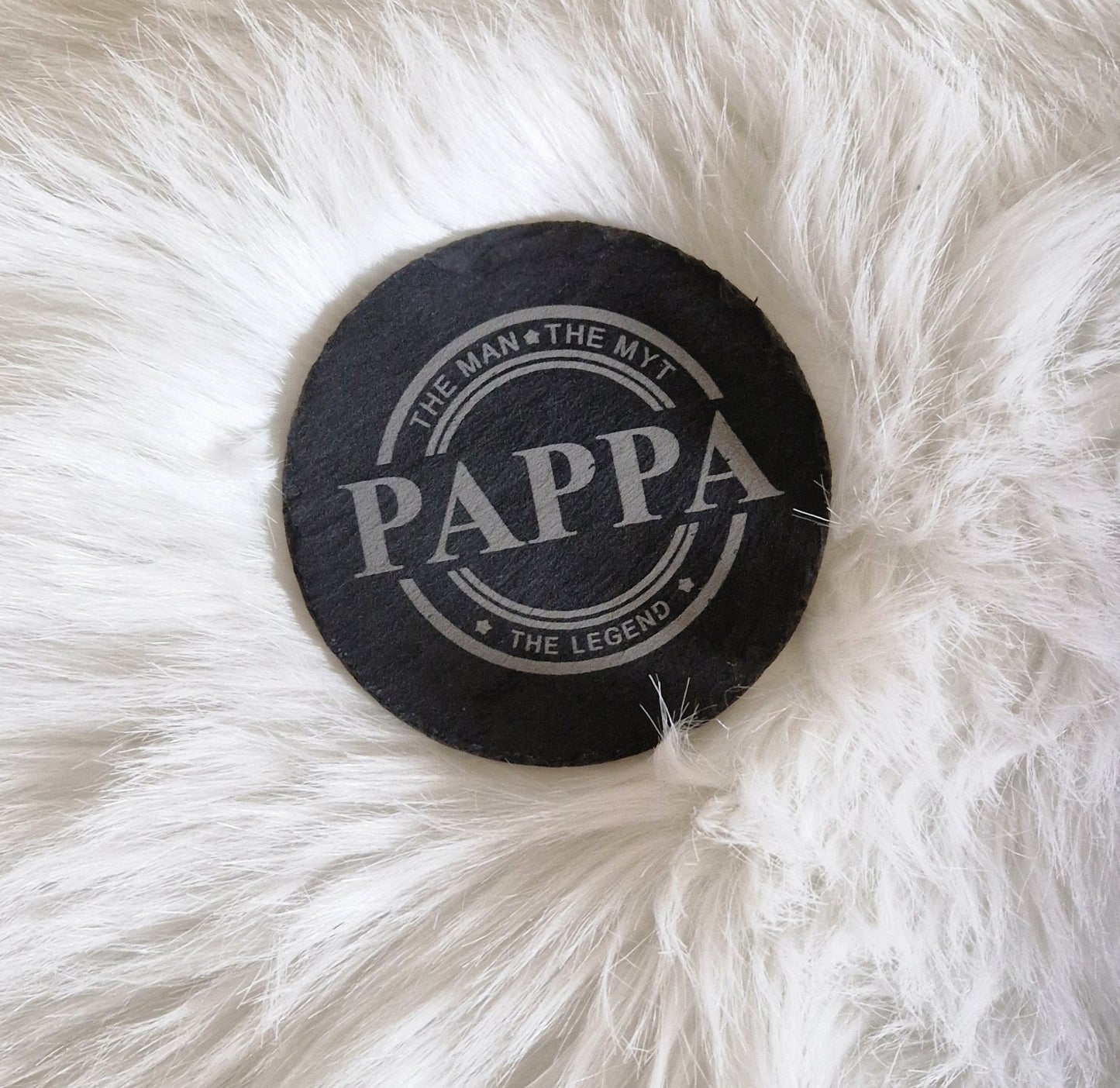 Skifferunderlägg 10cm till pappa - designa själv med färdiga mallar