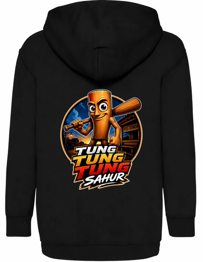 Brainrot Hoodie - Tung Tung Tung Sahur, tryck bak