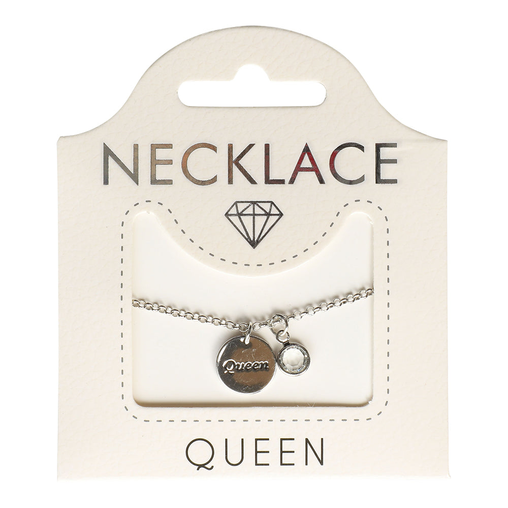 Halsband med texten queen. 