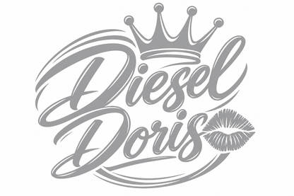 Diesel Doris – utskuren dekal med krona och pussmun