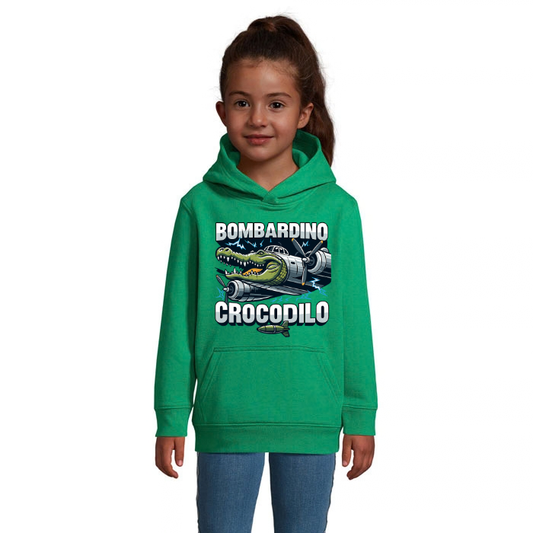 Bombardino Crocodilo barnhoodie – välj bland 6 färger