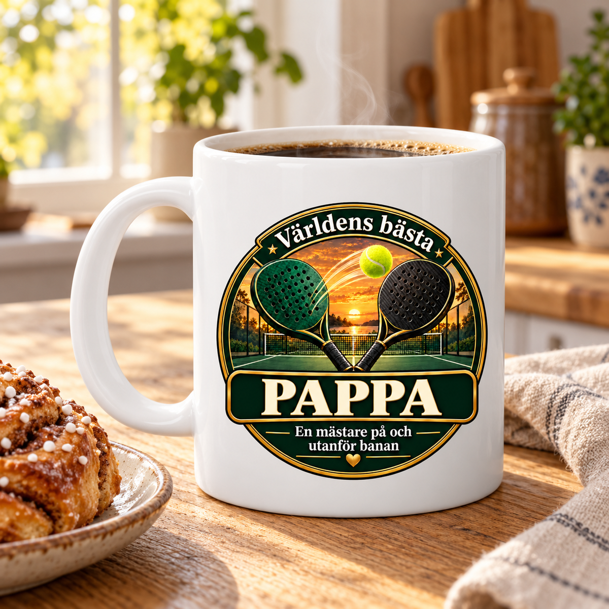 Mugg Världens bästa pappa – Padelmotiv 325ml