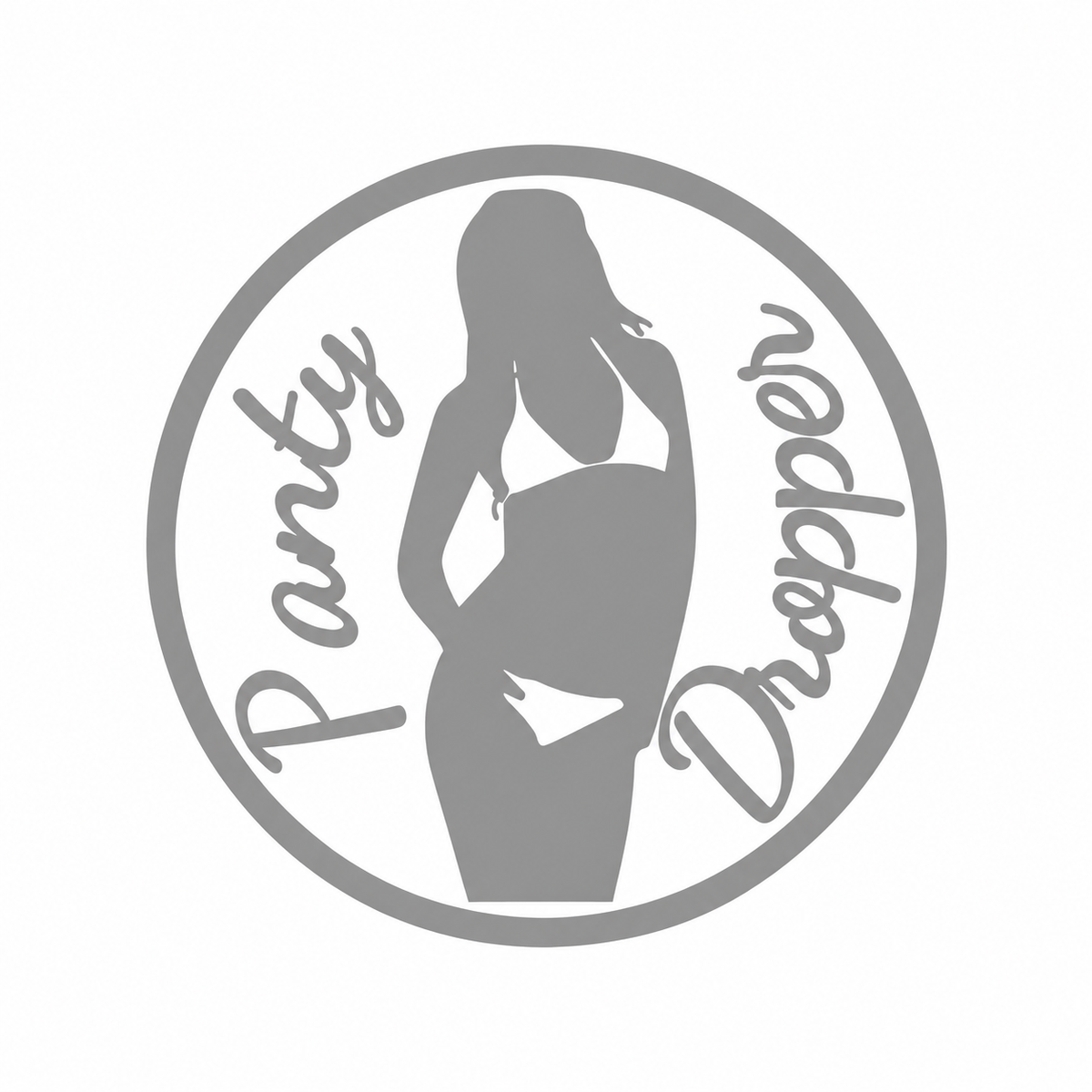 Panty Dropper med rund ram – utskuren dekal