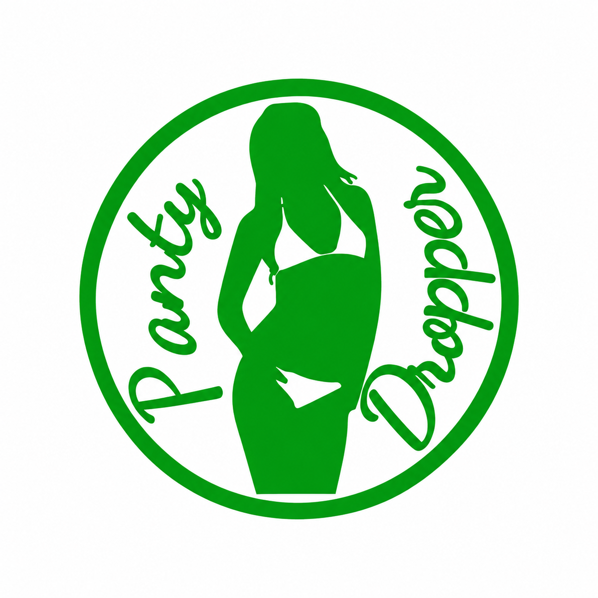 Panty Dropper med rund ram – utskuren dekal