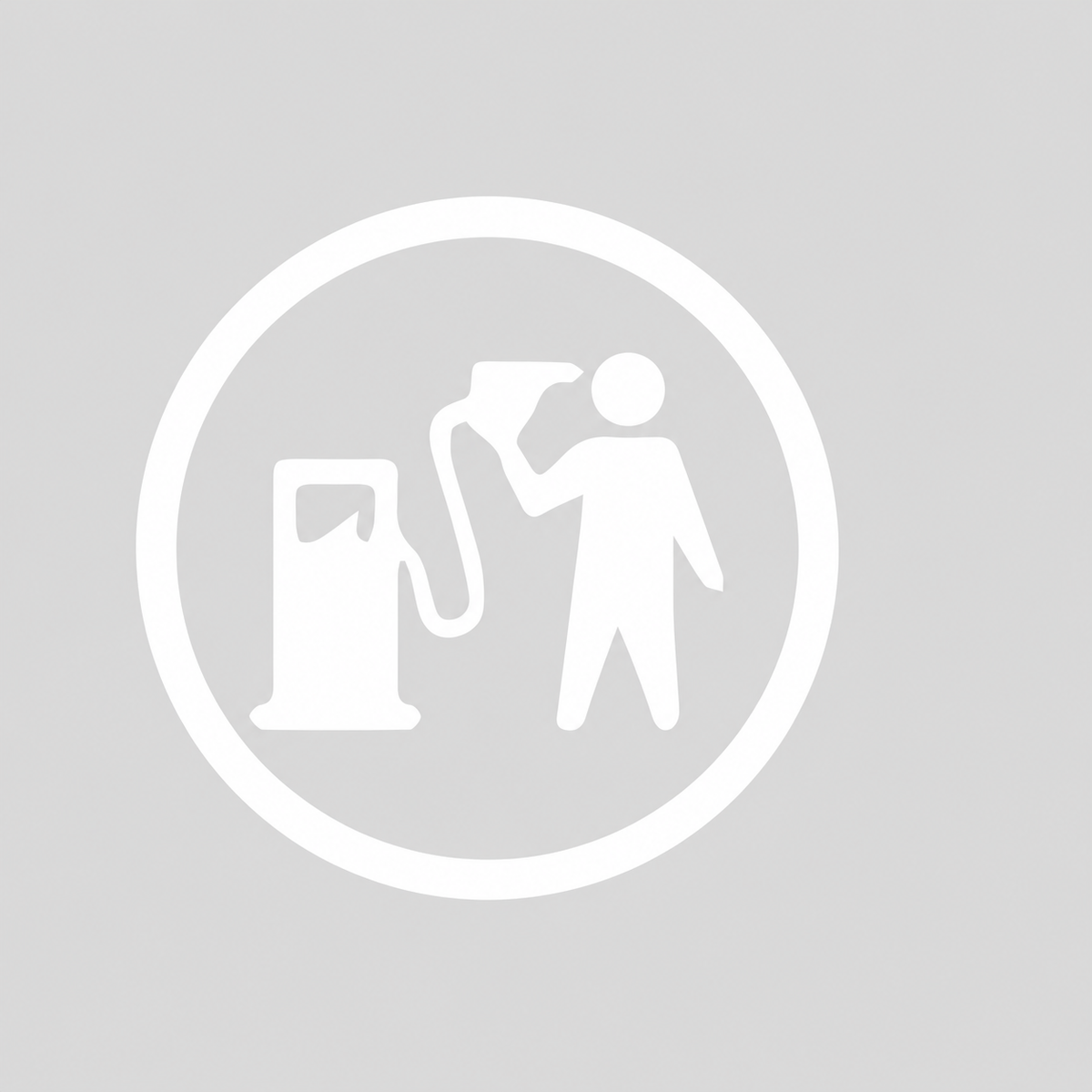 Tankande figur – rolig bildekal med bensinpump