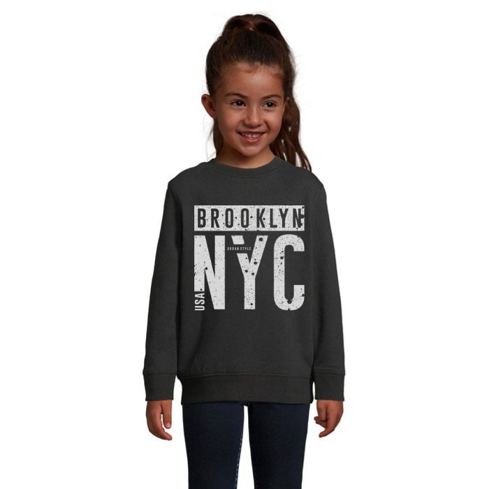 Sweatshirt för barn med tryck – Brooklyn NYC