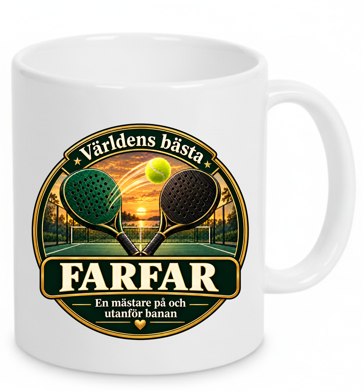 Mugg Världens bästa farfar – Padelmotiv 325ml