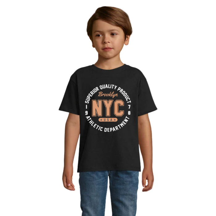 Brooklyn NYC T-shirt barn – sportigt emblemtryck