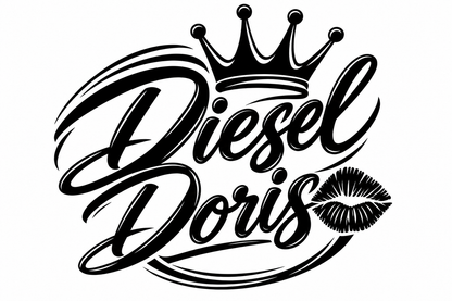 Diesel Doris – utskuren dekal med krona och pussmun