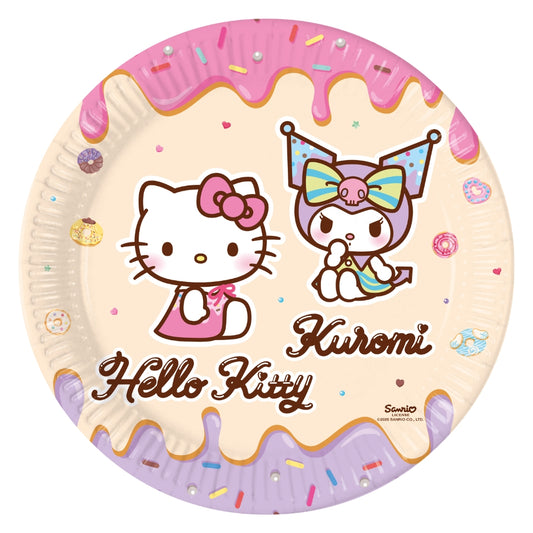 Hello Kitty & Kuromi - Tallrik 23cm, 8-pack