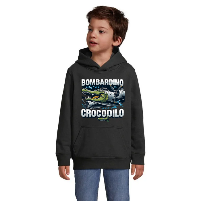 Bombardino Crocodilo barnhoodie – välj bland 6 färger