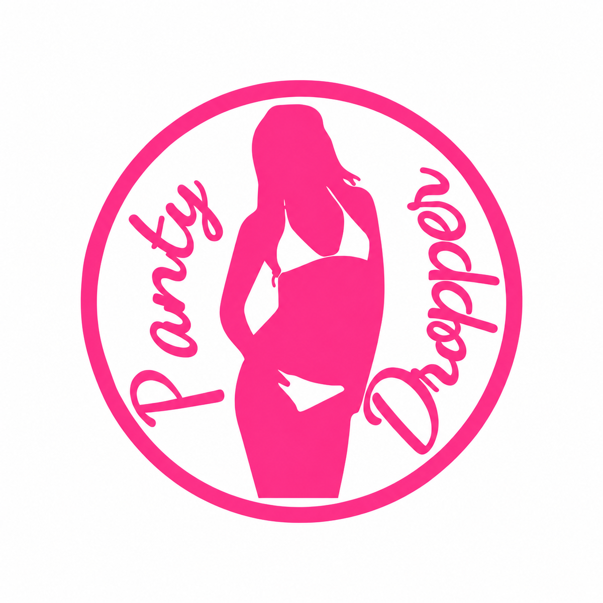 Panty Dropper med rund ram – utskuren dekal