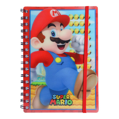 Färgglatt Super Mario anteckningsblock med linjerade sidor för barn till skolan