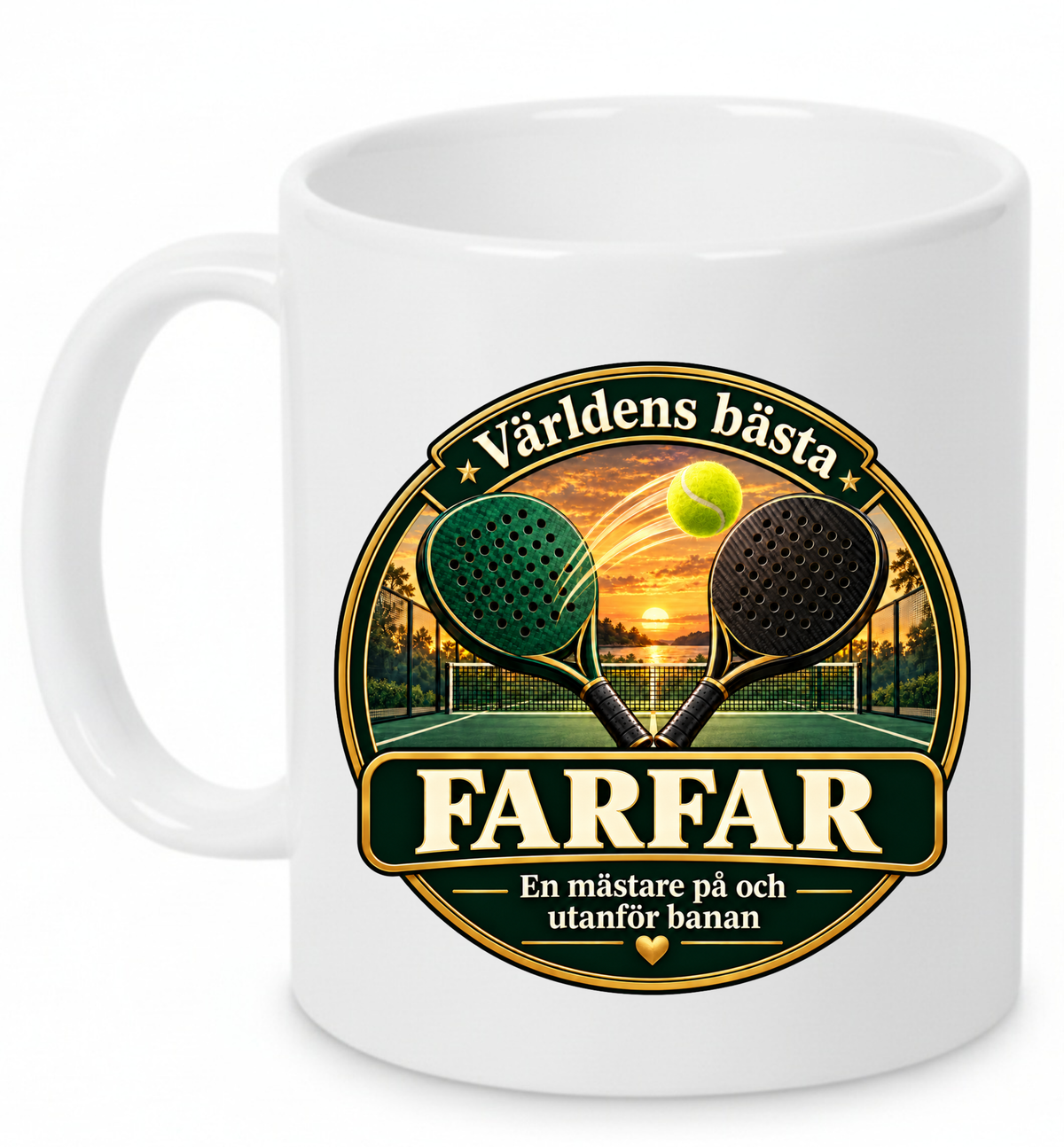Mugg Världens bästa farfar – Padelmotiv 325ml