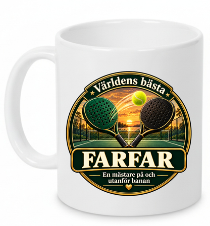 Mugg Världens bästa farfar – Padelmotiv 325ml