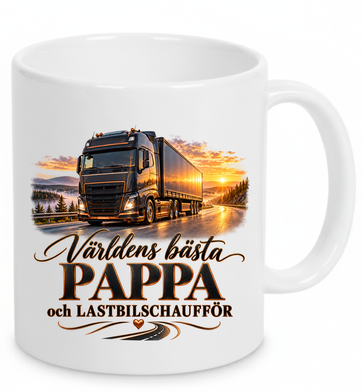 Mugg Världens bästa pappa och lastbilschaufför 325ml