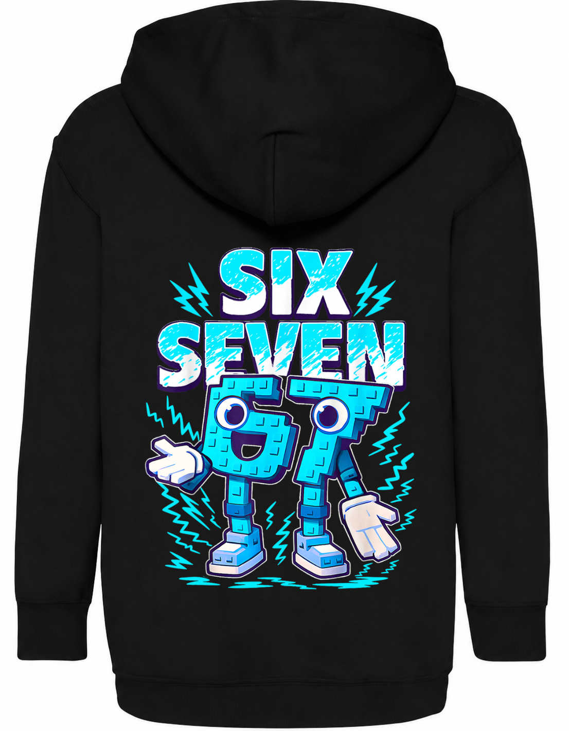 Brainrot Hoodie - Six Seven, tryck bak.
