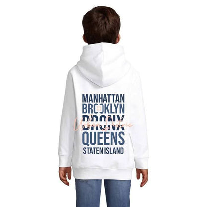New York Urban District barnhoodie – stort ryggtryck